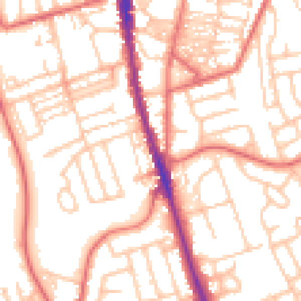 Daytime road noise heatmap for NE9 6JA