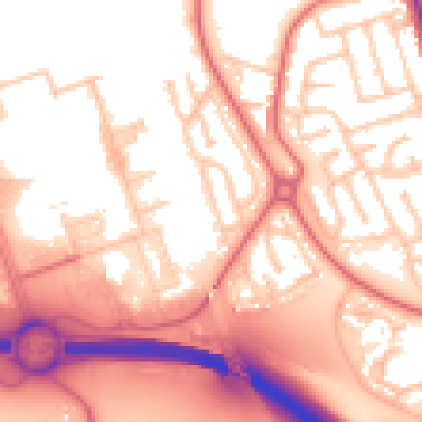 Daytime road noise heatmap for NE9 6LB