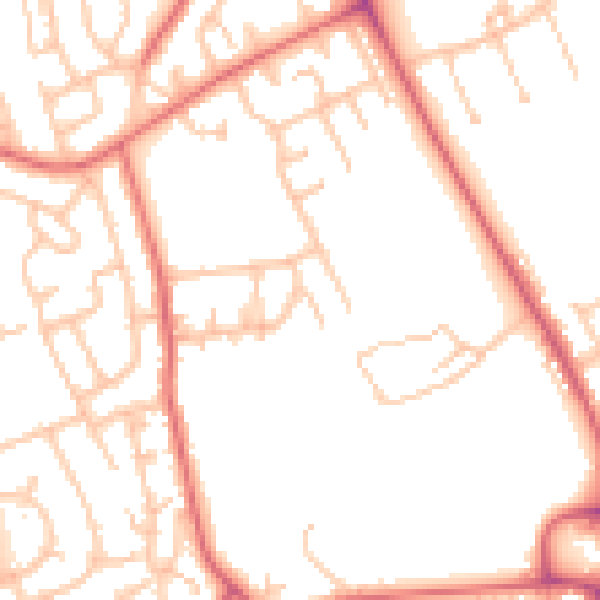 Daytime road noise heatmap for NE9 6ND