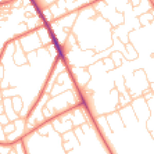 Daytime road noise heatmap for NE9 6RJ