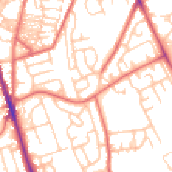 Daytime road noise heatmap for NE9 6TH