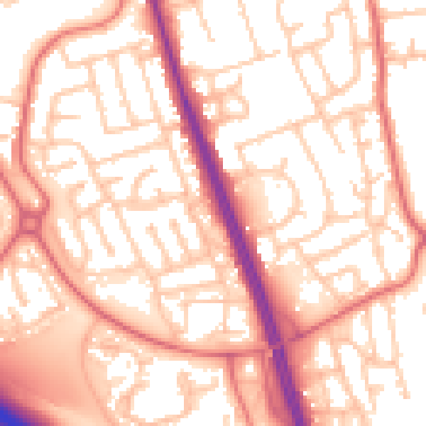 Daytime road noise heatmap for NE9 6UP