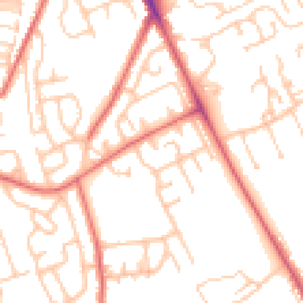 Daytime road noise heatmap for NE9 6YX