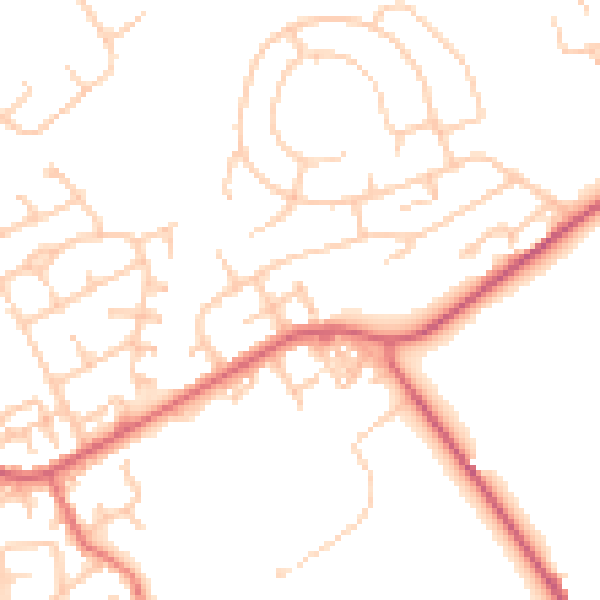 Daytime road noise heatmap for NE9 7BD