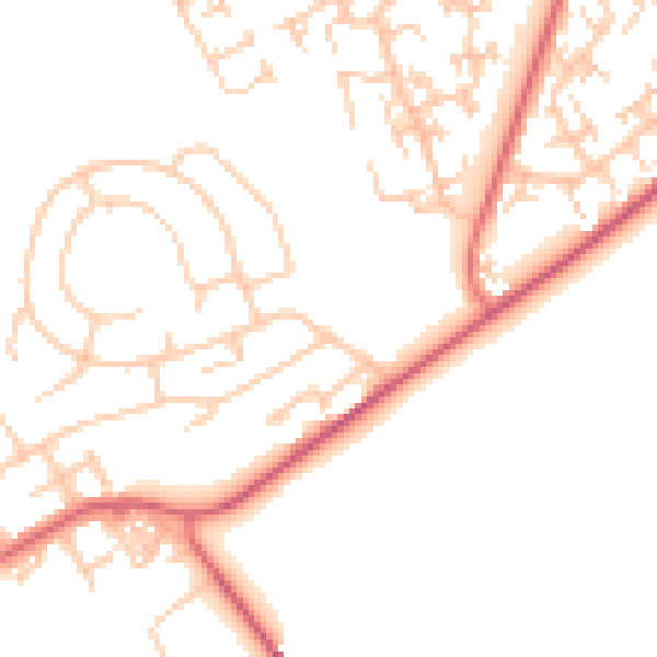 Daytime road noise heatmap for NE9 7BU