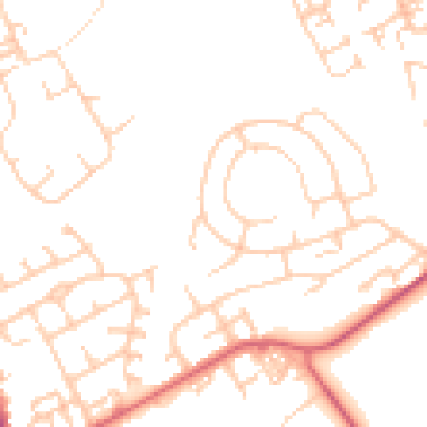 Daytime road noise heatmap for NE9 7DD