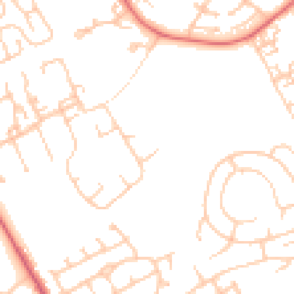Daytime road noise heatmap for NE9 7DQ