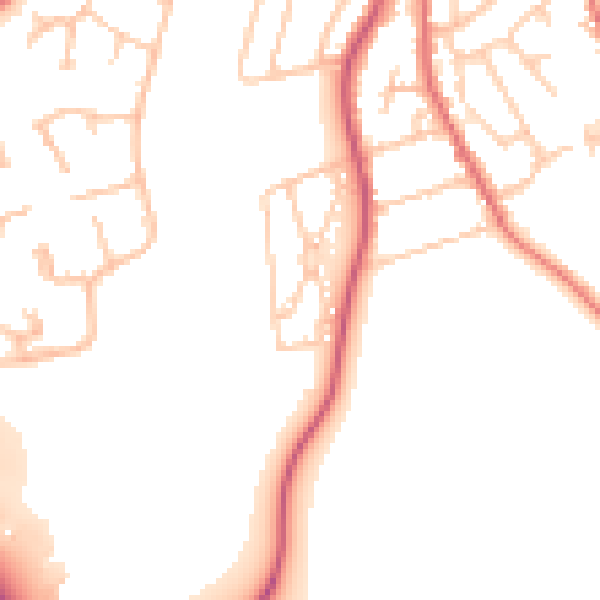 Daytime road noise heatmap for NE9 7EY