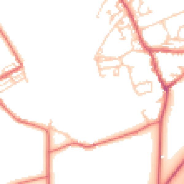 Daytime road noise heatmap for NE9 7FD