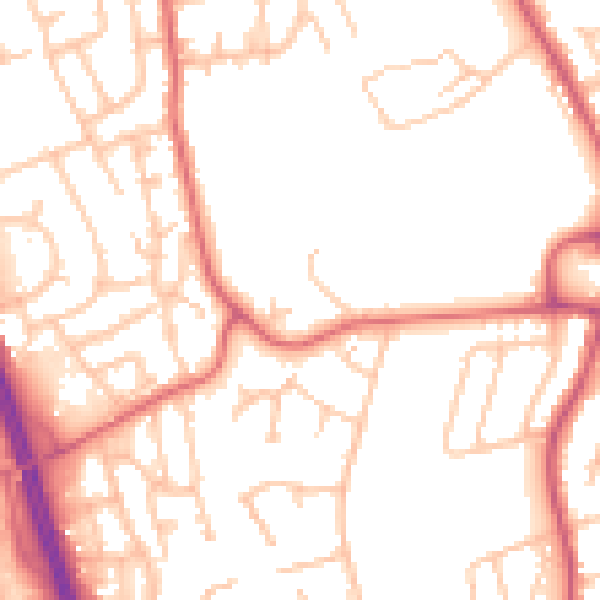 Daytime road noise heatmap for NE9 7HR