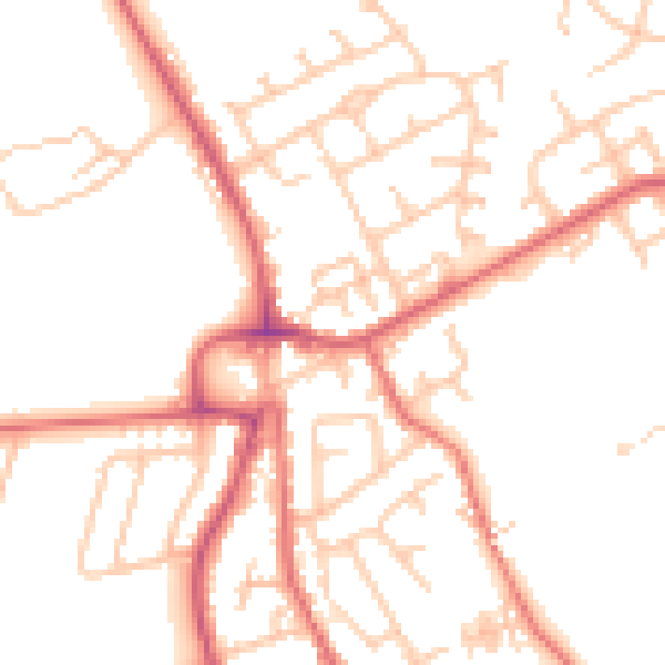 Daytime road noise heatmap for NE9 7JN