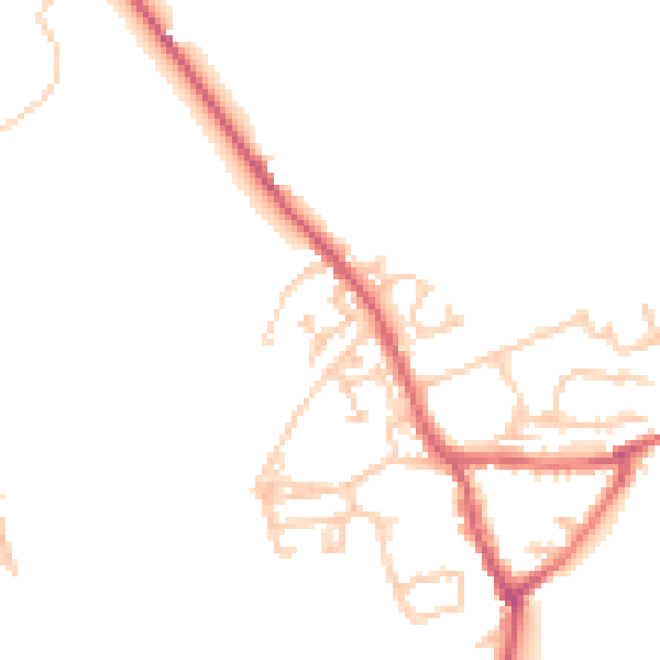 Daytime road noise heatmap for NE9 7NZ