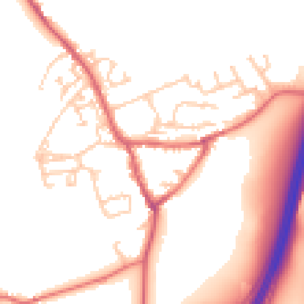 Daytime road noise heatmap for NE9 7PQ