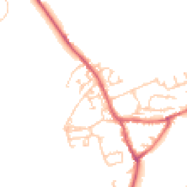 Daytime road noise heatmap for NE9 7QG