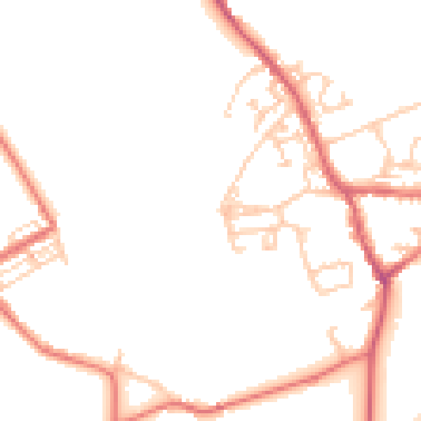 Daytime road noise heatmap for NE9 7QH