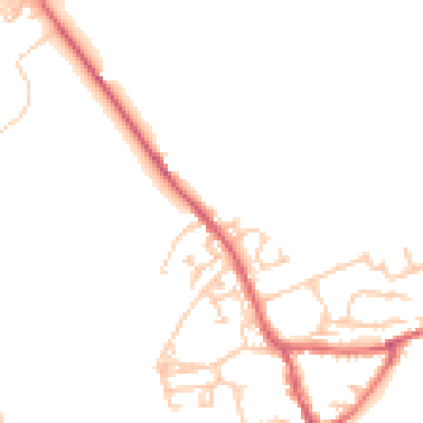Daytime road noise heatmap for NE9 7QJ
