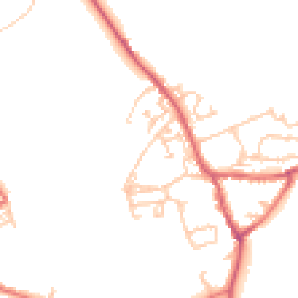Daytime road noise heatmap for NE9 7QN