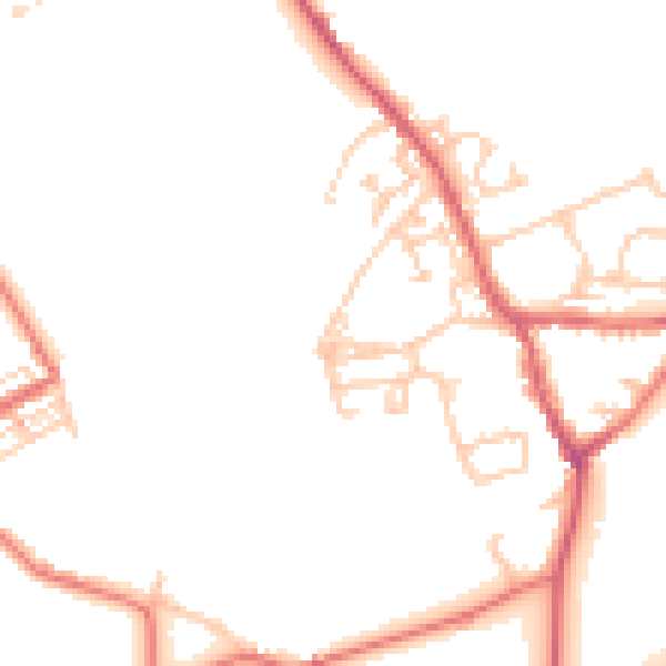 Daytime road noise heatmap for NE9 7QS