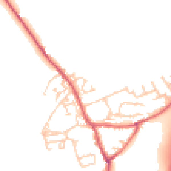 Daytime road noise heatmap for NE9 7QZ