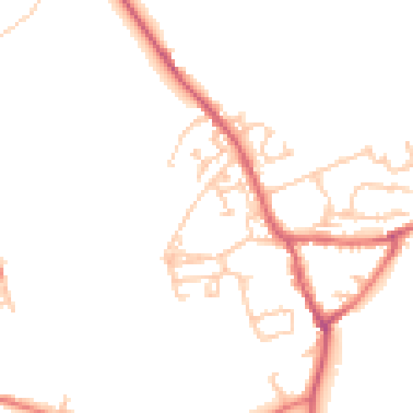 Daytime road noise heatmap for NE9 7RF