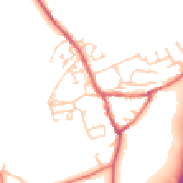 Daytime road noise heatmap for NE9 7RN