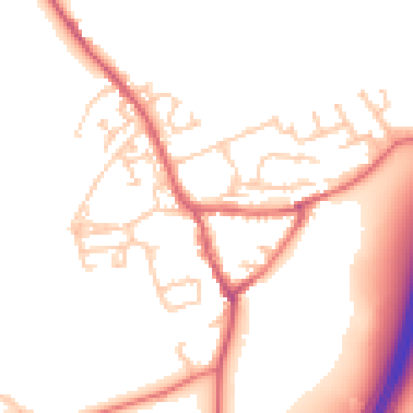 Daytime road noise heatmap for NE9 7RS
