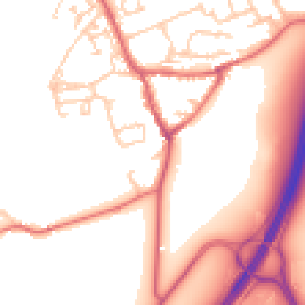 Daytime road noise heatmap for NE9 7SE