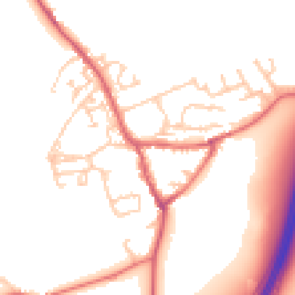 Daytime road noise heatmap for NE9 7SN