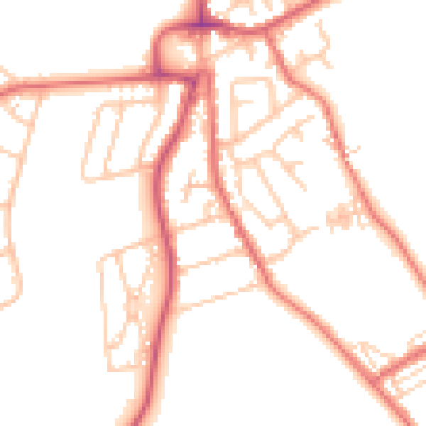 Daytime road noise heatmap for NE9 7XF