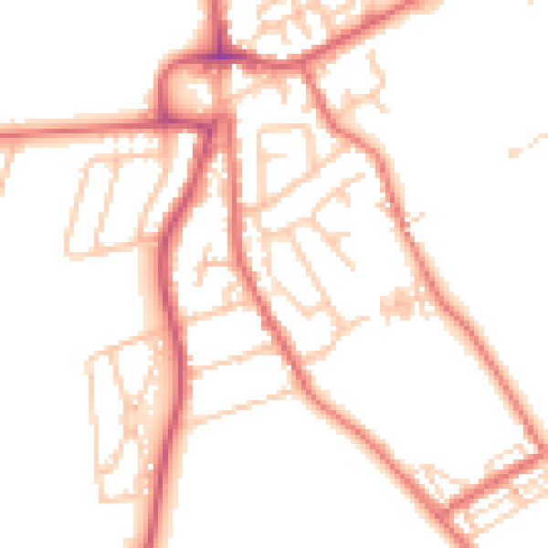 Daytime road noise heatmap for NE9 7XN