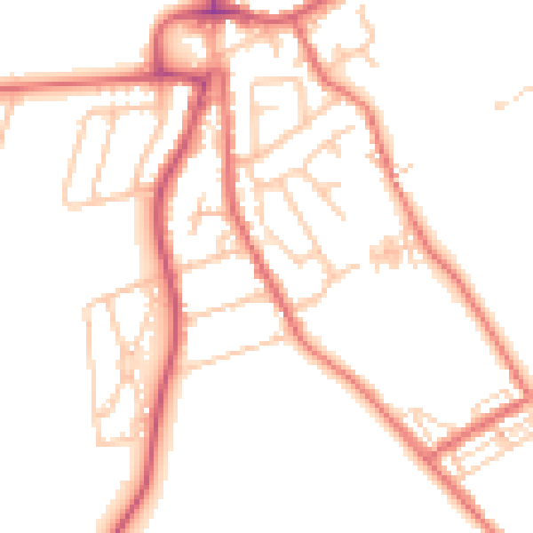 Daytime road noise heatmap for NE9 7XS
