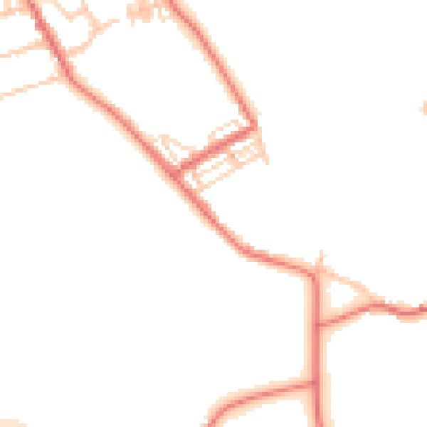Daytime road noise heatmap for NE9 7YE