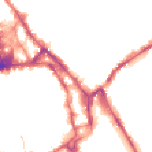 Night-time road noise heatmap for NG1 1AB