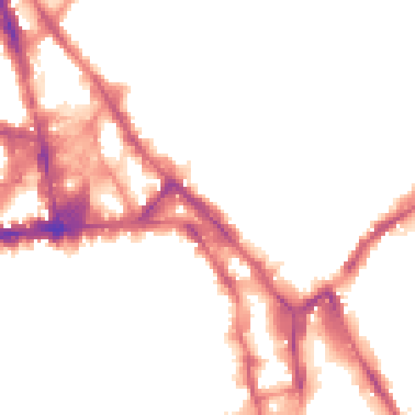Night-time road noise heatmap for NG1 1AQ