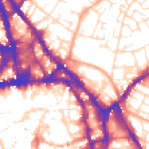 Daytime road noise heatmap for NG1 1AR