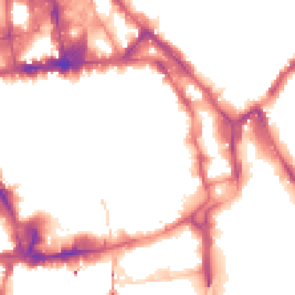Night-time road noise heatmap for NG1 1AY