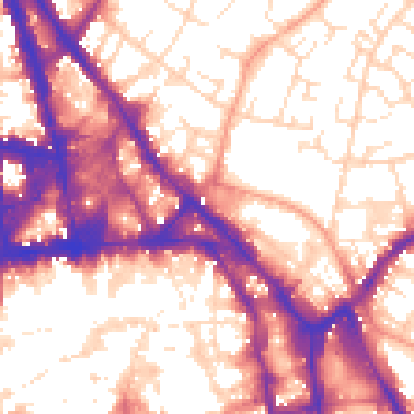 Daytime road noise heatmap for NG1 1BF