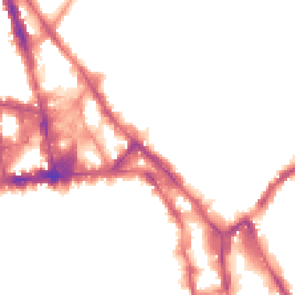 Night-time road noise heatmap for NG1 1BF