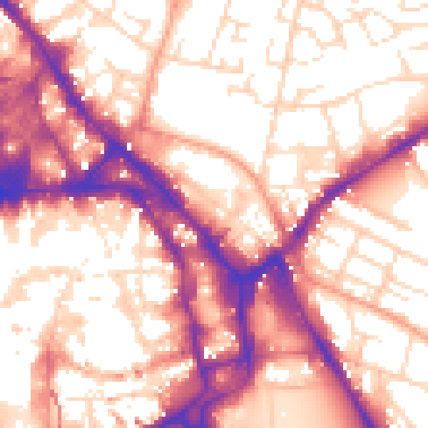 Daytime road noise heatmap for NG1 1BG