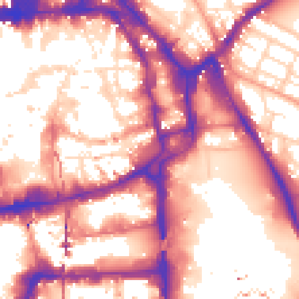 Daytime road noise heatmap for NG1 1BH