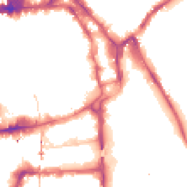 Night-time road noise heatmap for NG1 1BH