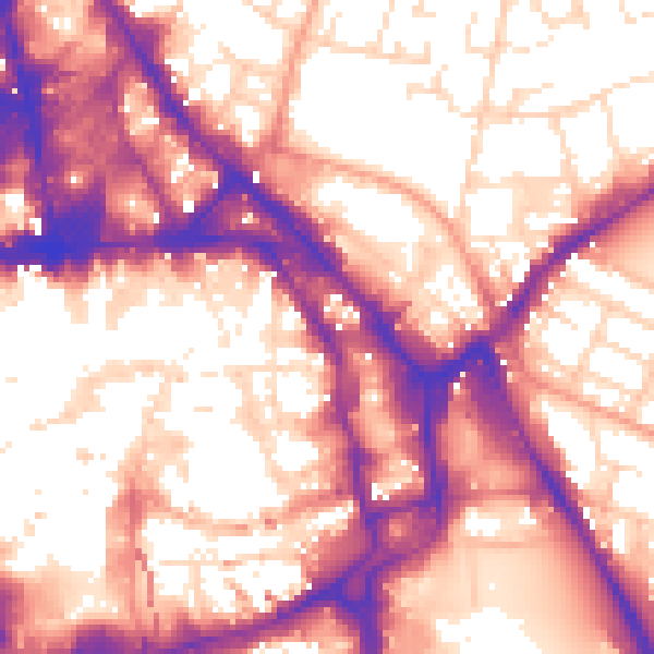 Daytime road noise heatmap for NG1 1BJ