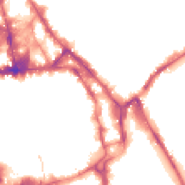Night-time road noise heatmap for NG1 1BJ