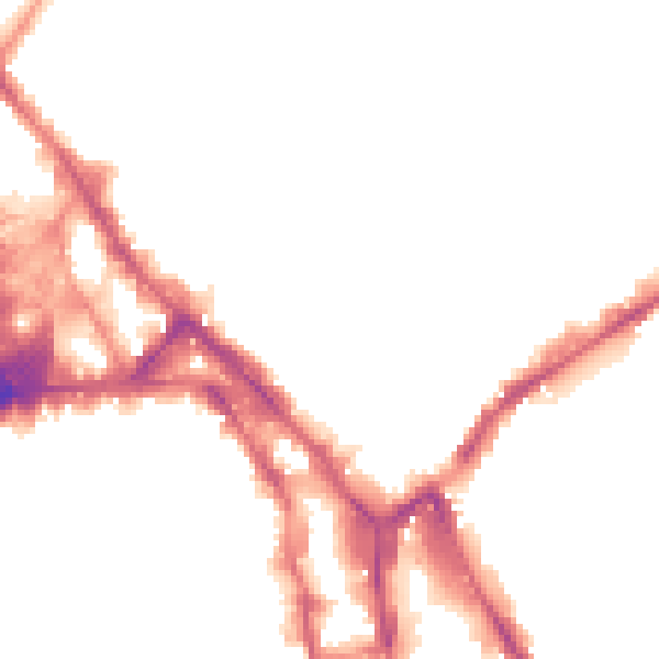 Night-time road noise heatmap for NG1 1DA