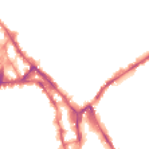 Night-time road noise heatmap for NG1 1DE