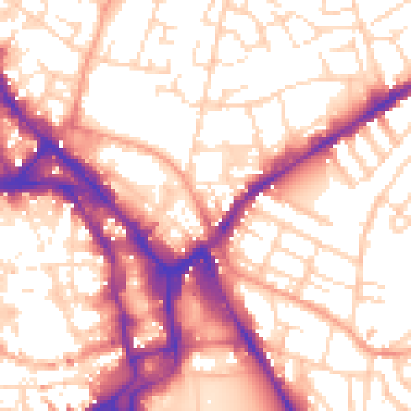 Daytime road noise heatmap for NG1 1DF