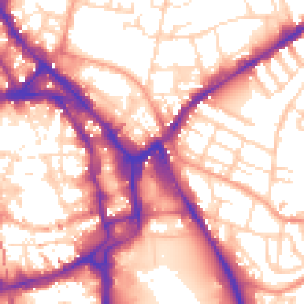 Daytime road noise heatmap for NG1 1DL