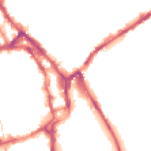 Night-time road noise heatmap for NG1 1DL