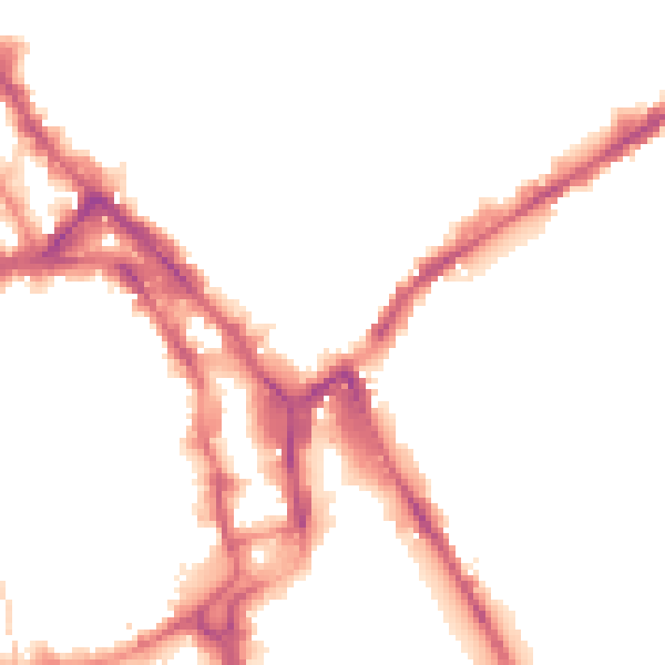 Night-time road noise heatmap for NG1 1DN