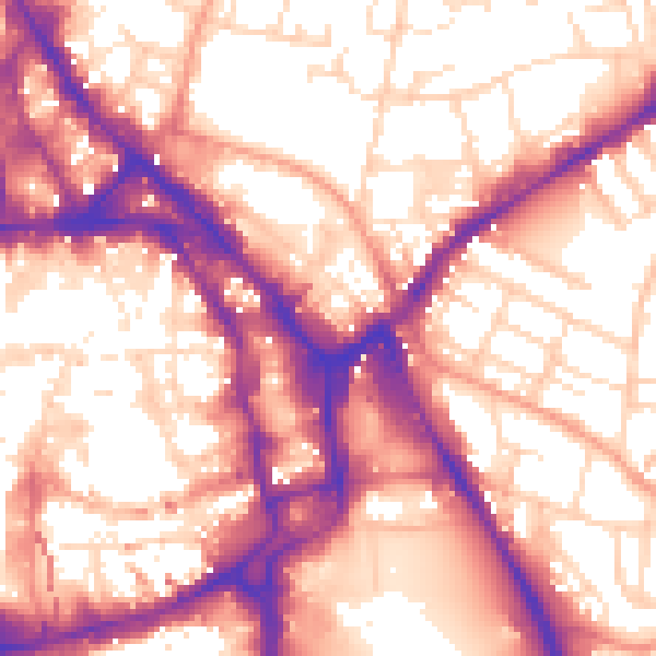 Daytime road noise heatmap for NG1 1DR